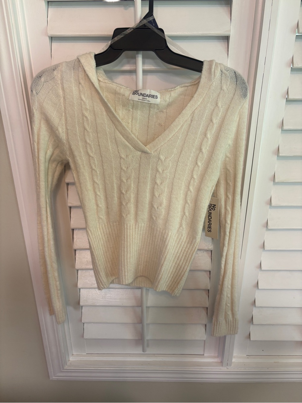 No Boundaries Cream Hoodie Size XS